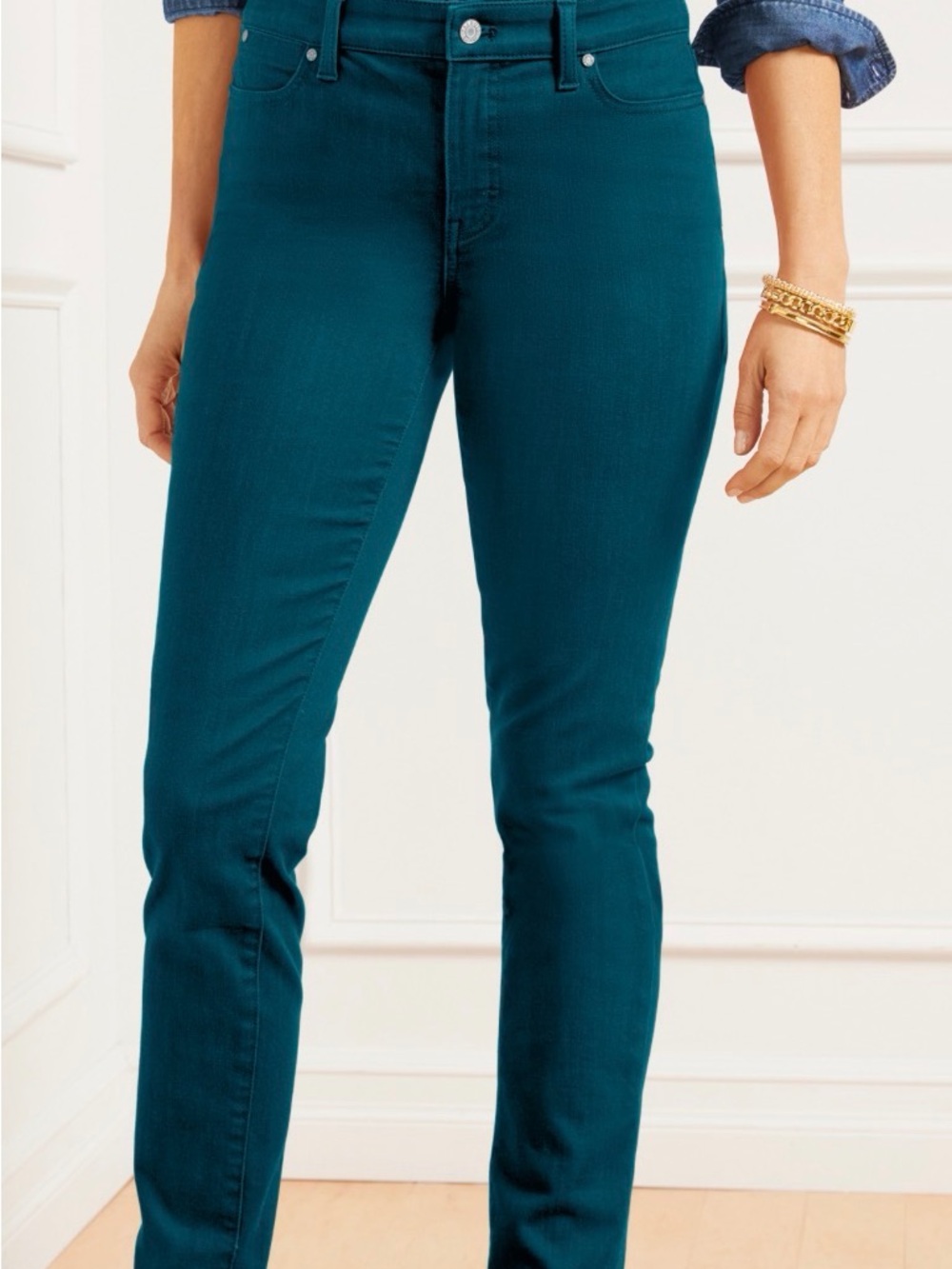 Talbots Teal Sz 10 Slim Ankle Jeans